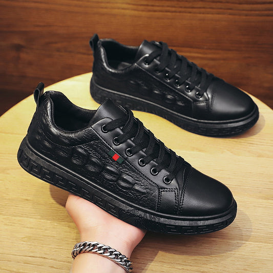 Men's Alligator Embossed Board Shoes Fashion Chef Fashion Round Head